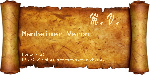 Manheimer Veron névjegykártya